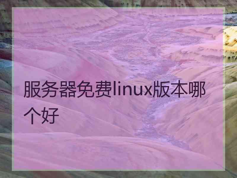 服务器免费linux版本哪个好