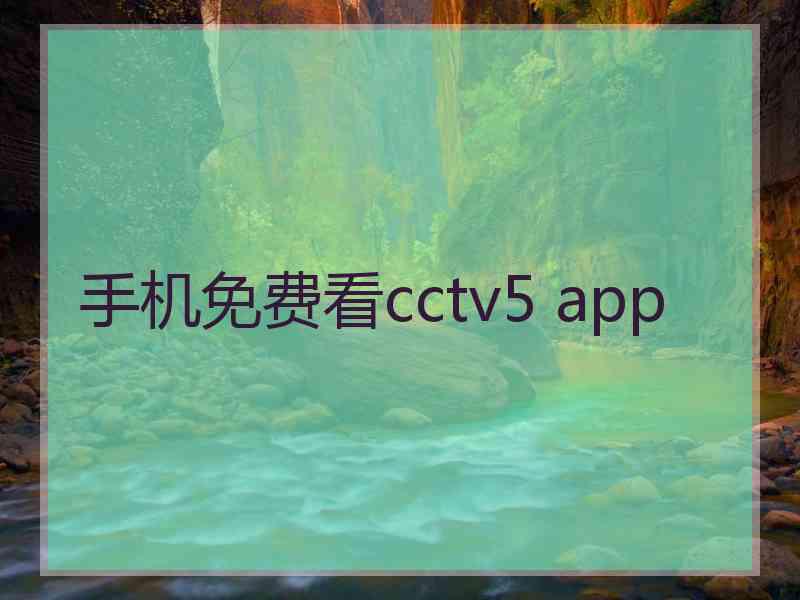 手机免费看cctv5 app