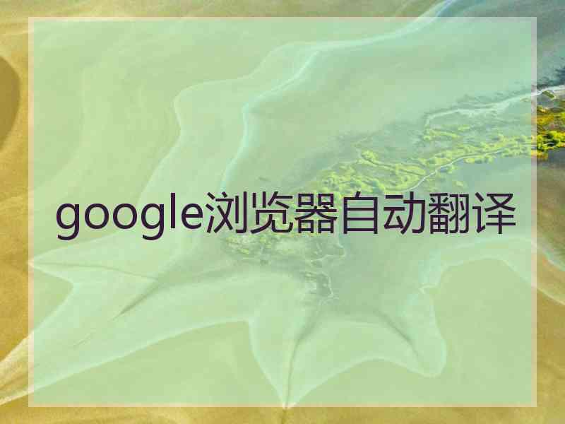 google浏览器自动翻译