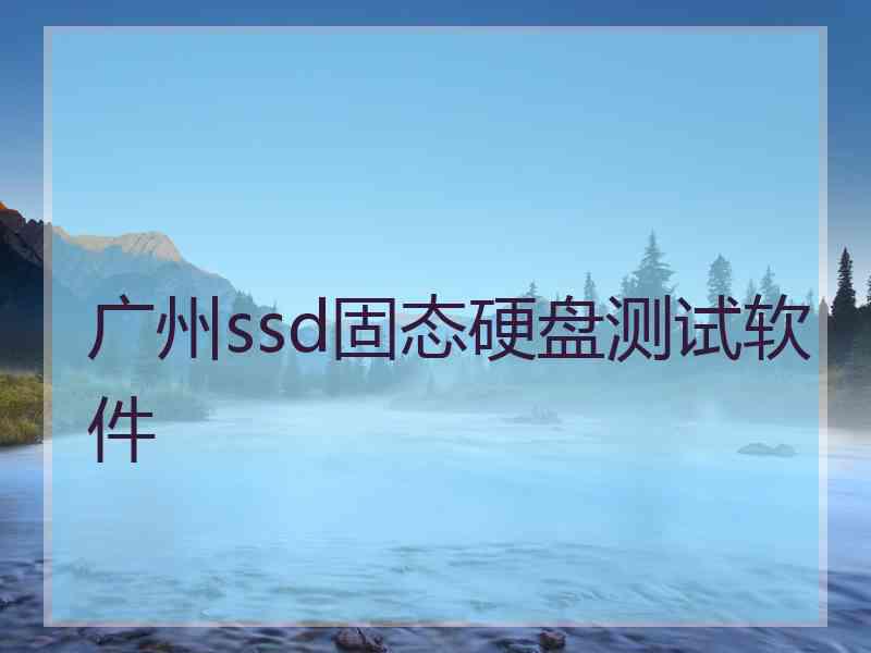 广州ssd固态硬盘测试软件