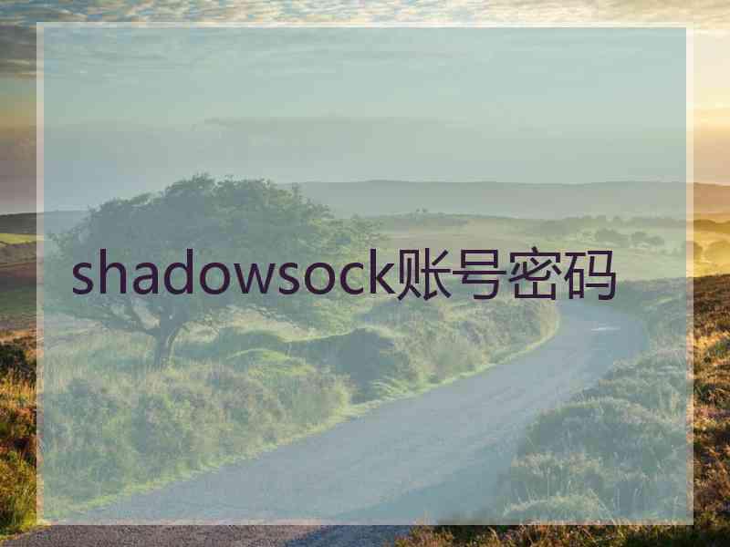shadowsock账号密码