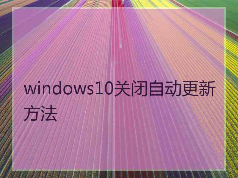 windows10关闭自动更新方法