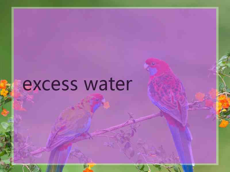 excess water