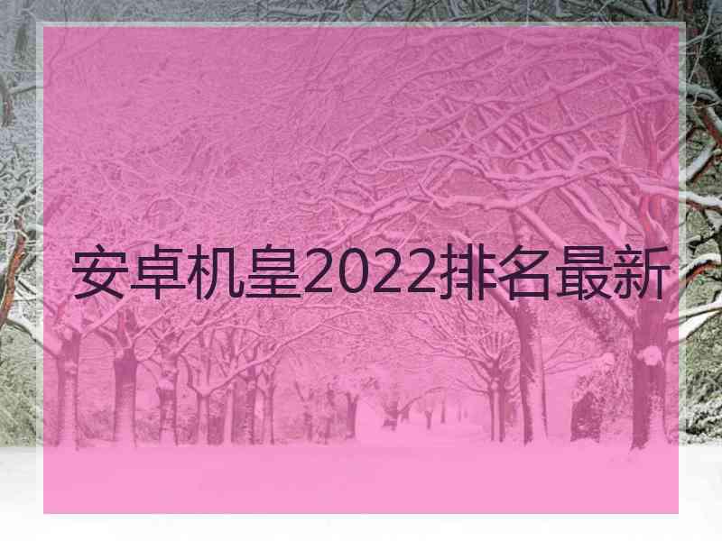 安卓机皇2022排名最新