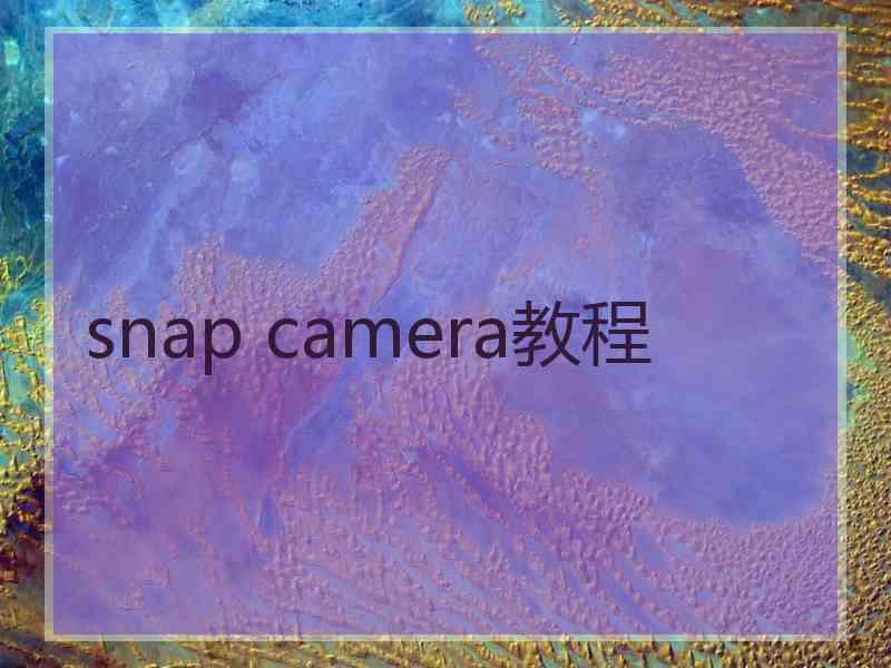 snap camera教程