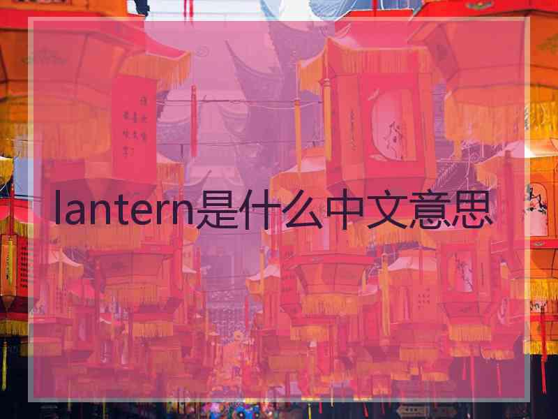 lantern是什么中文意思