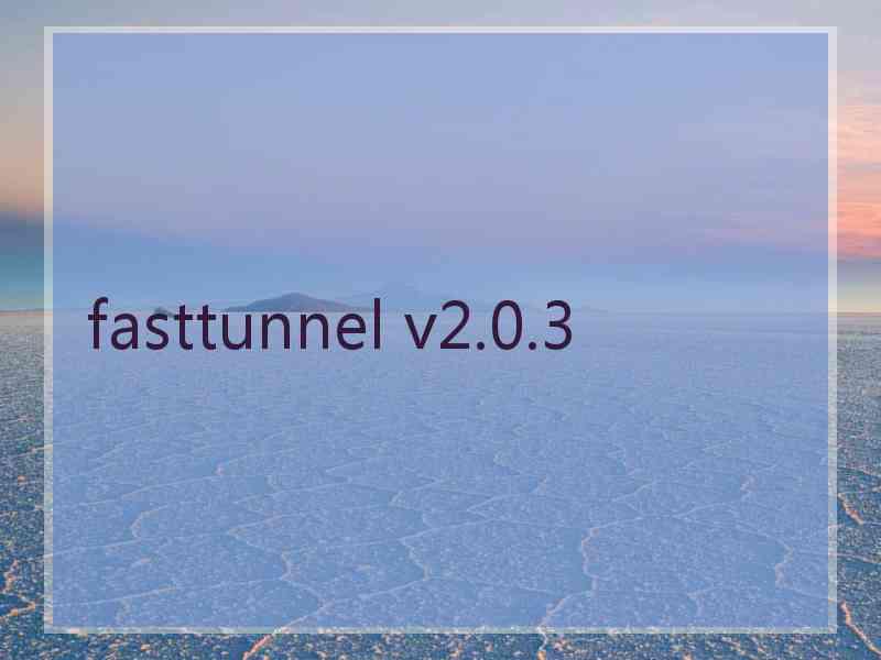 fasttunnel v2.0.3