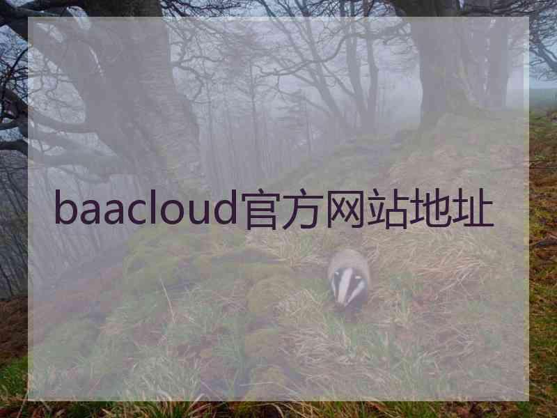 baacloud官方网站地址