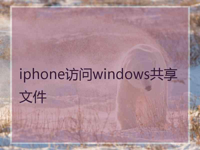 iphone访问windows共享文件