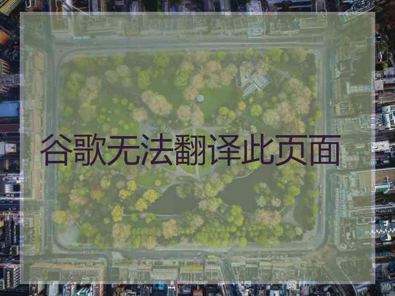谷歌无法翻译此页面