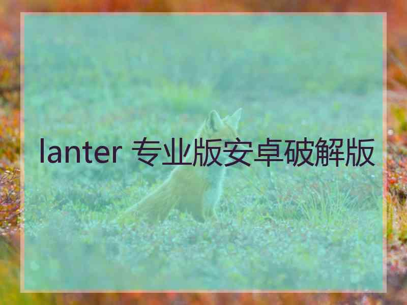 lanter 专业版安卓破解版