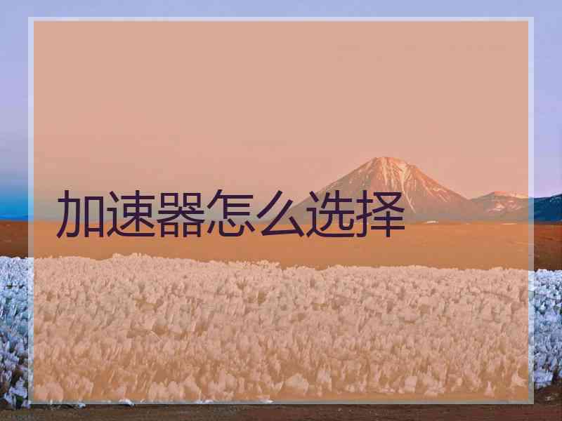 加速器怎么选择