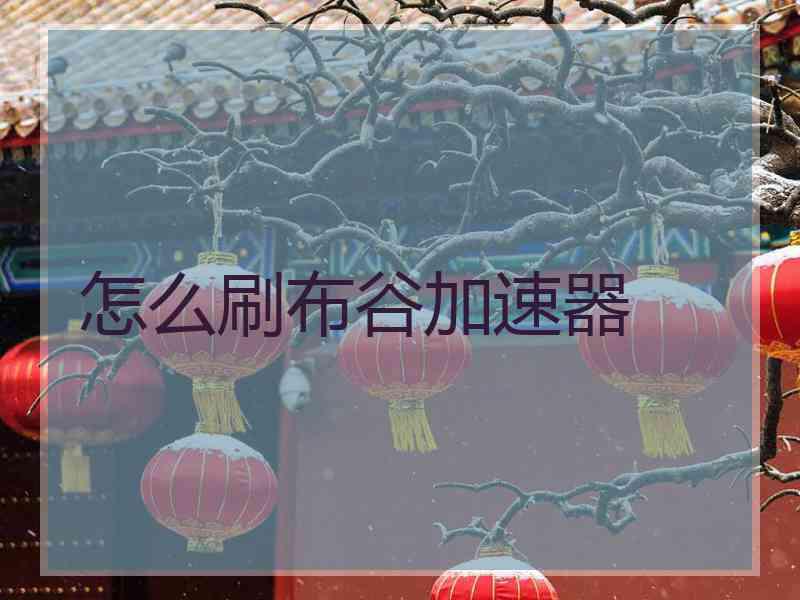 怎么刷布谷加速器