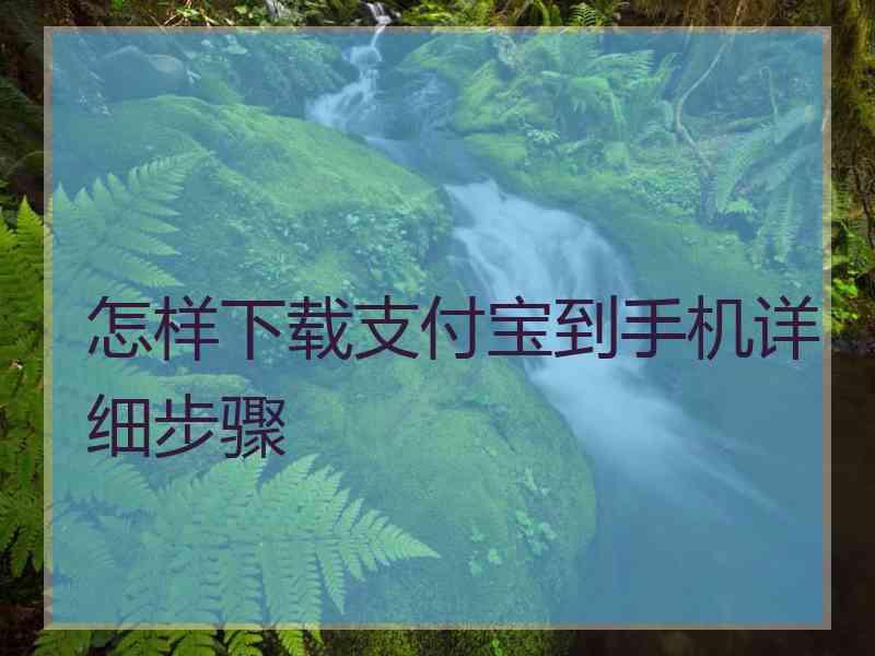 怎样下载支付宝到手机详细步骤
