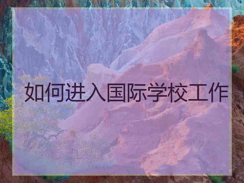 如何进入国际学校工作