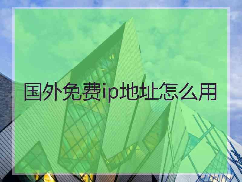 国外免费ip地址怎么用