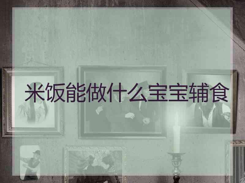 米饭能做什么宝宝辅食