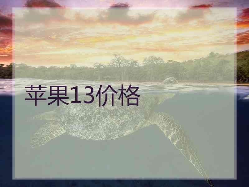 苹果13价格