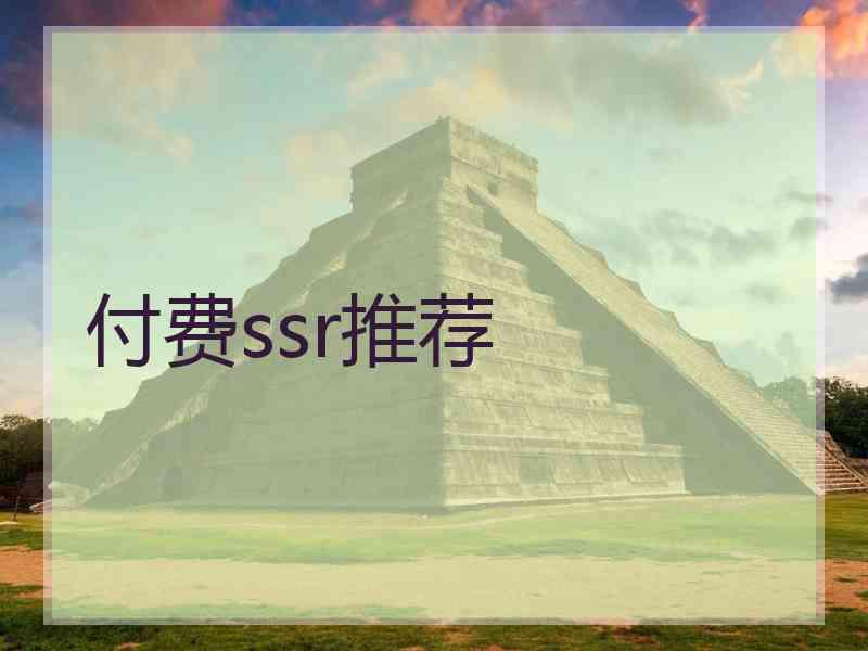 付费ssr推荐