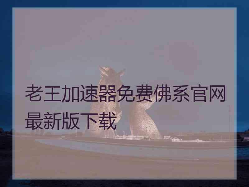 老王加速器免费佛系官网最新版下载