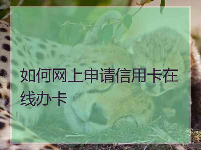如何网上申请信用卡在线办卡