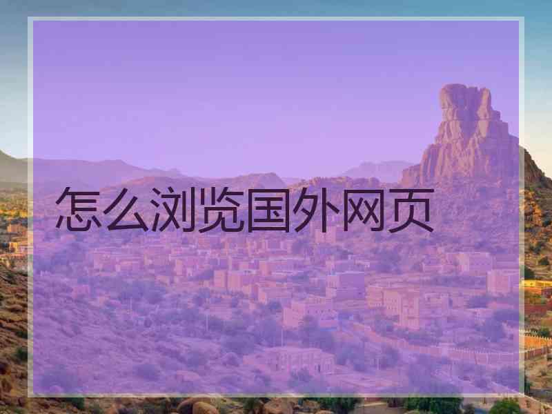 怎么浏览国外网页