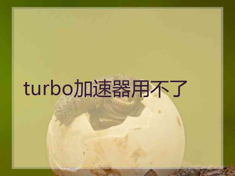 turbo加速器用不了