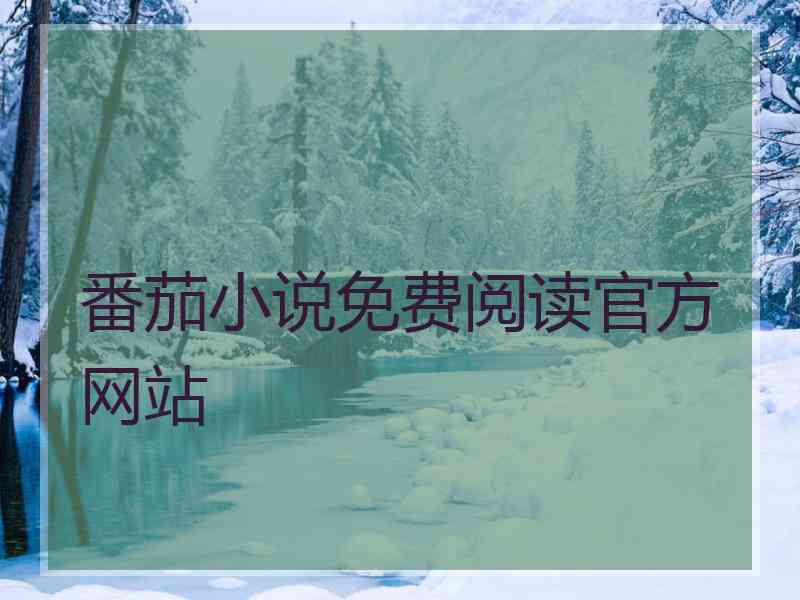 番茄小说免费阅读官方网站