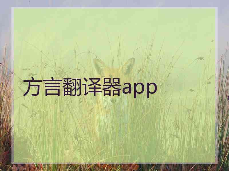 方言翻译器app