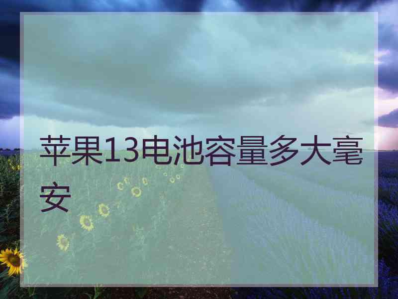 苹果13电池容量多大毫安